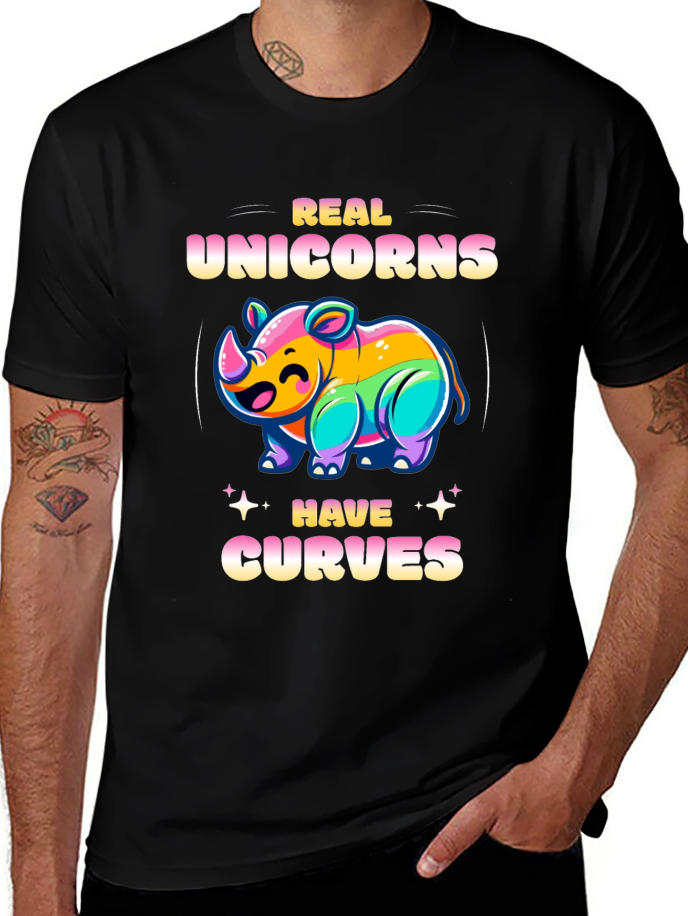 Variant 16 of Real Unicorns Have Curves T-Shirt