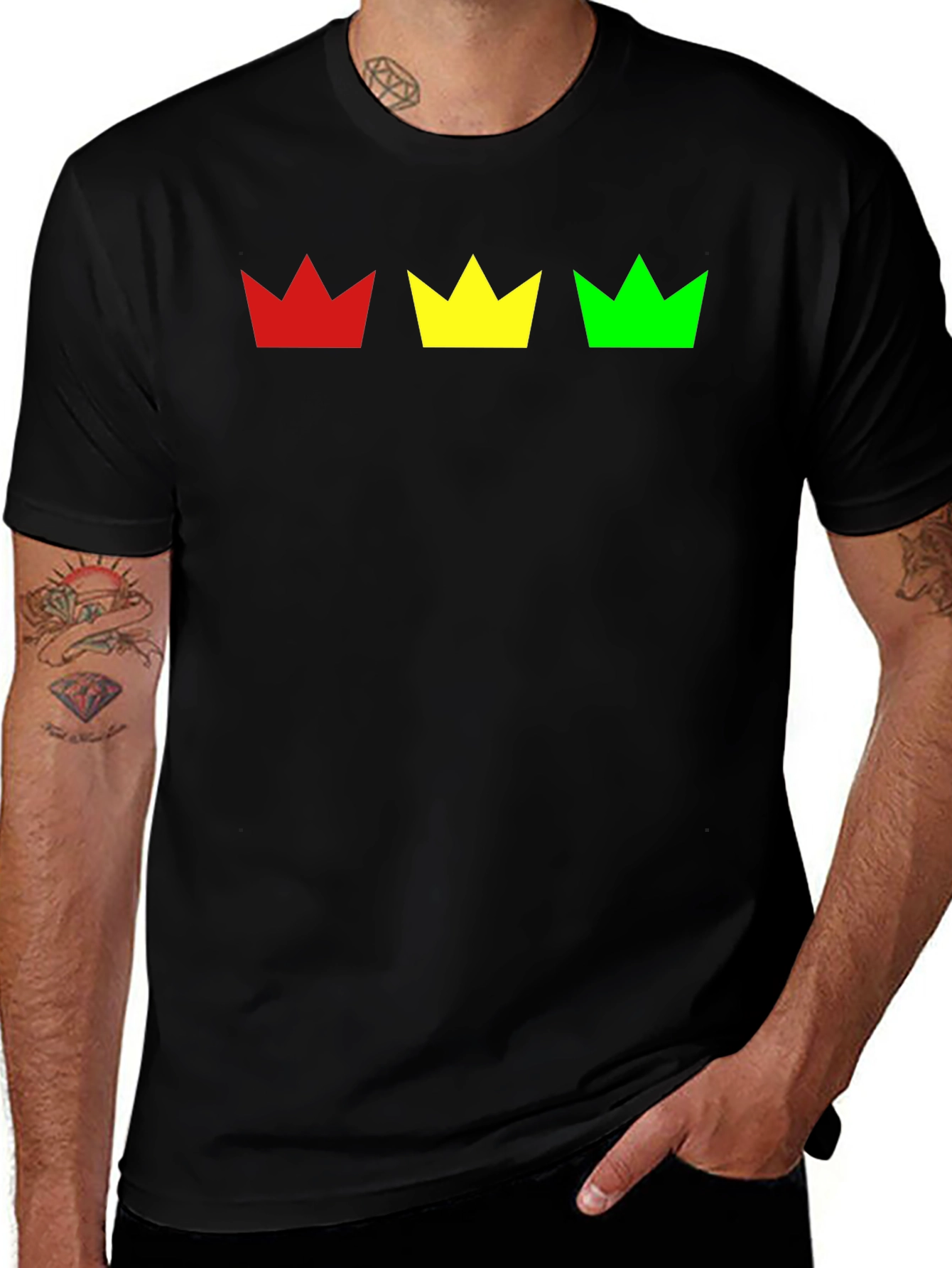 Rasta Crown T-Shirt - Red Yellow Green Graphic Tee