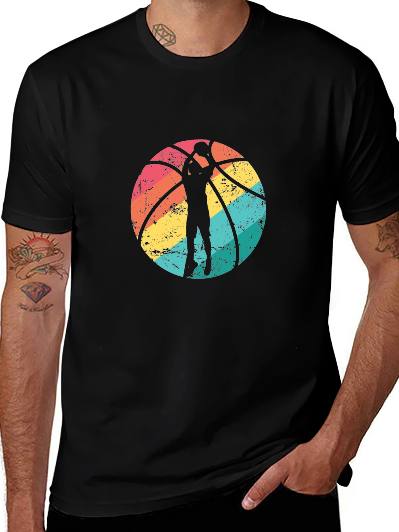Variant 5 of Retro Basketball Graphic Tee - Stylish Sports T-Shirt
