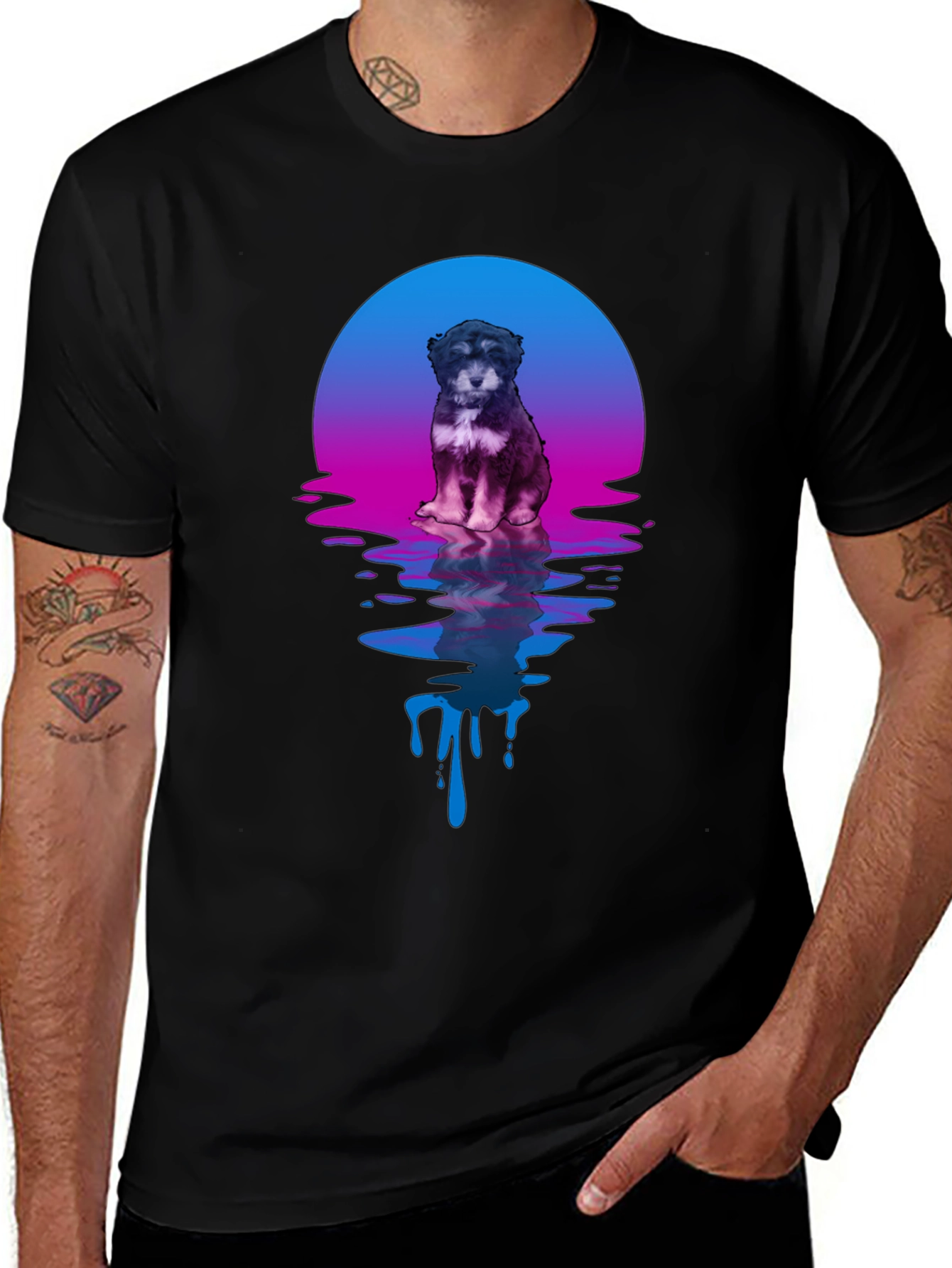 Variant 14 of Cute Puppy Sunset Graphic T-Shirt