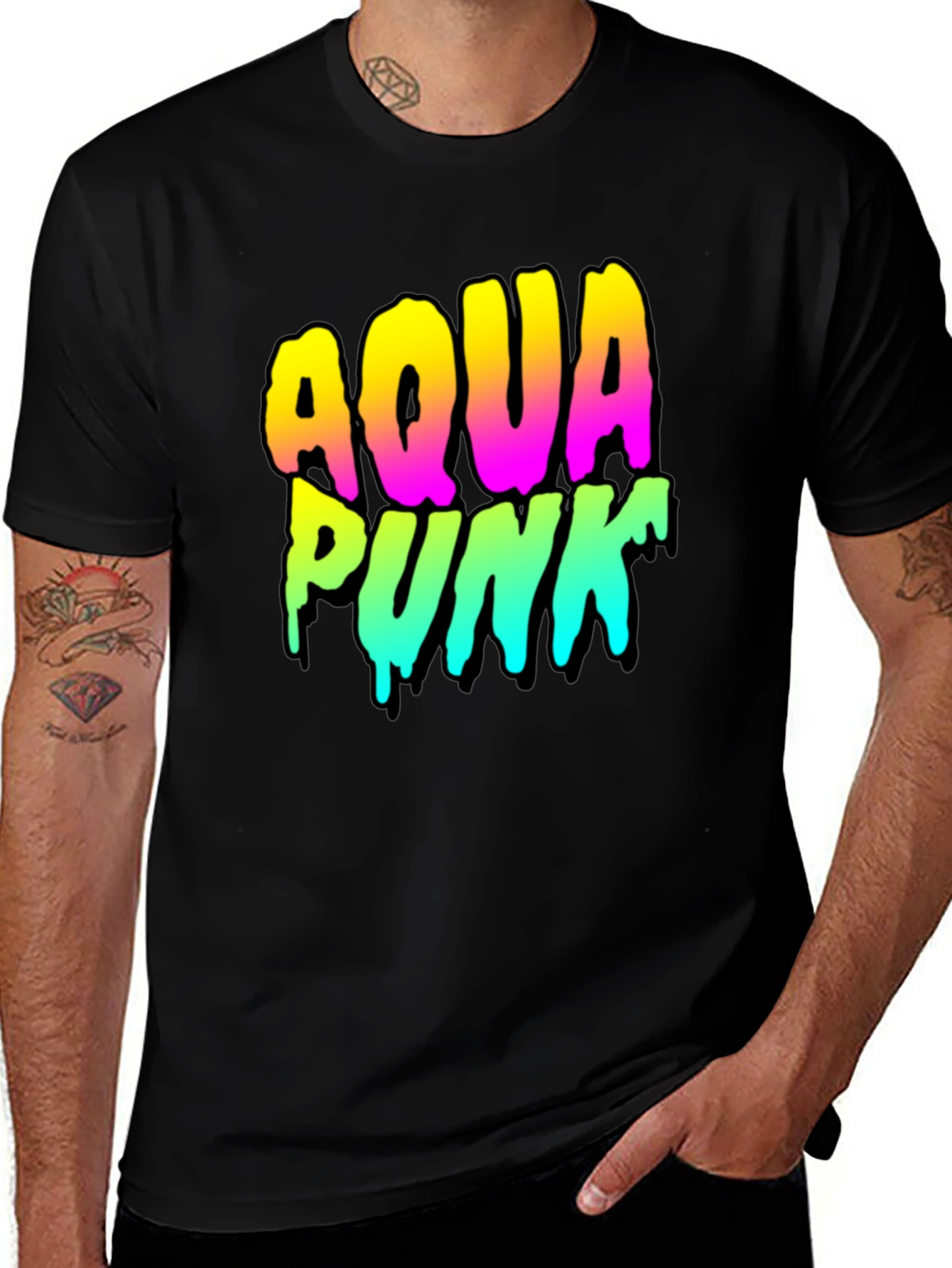 Variant 20 of Aqua Punk Graphic Tee - Black