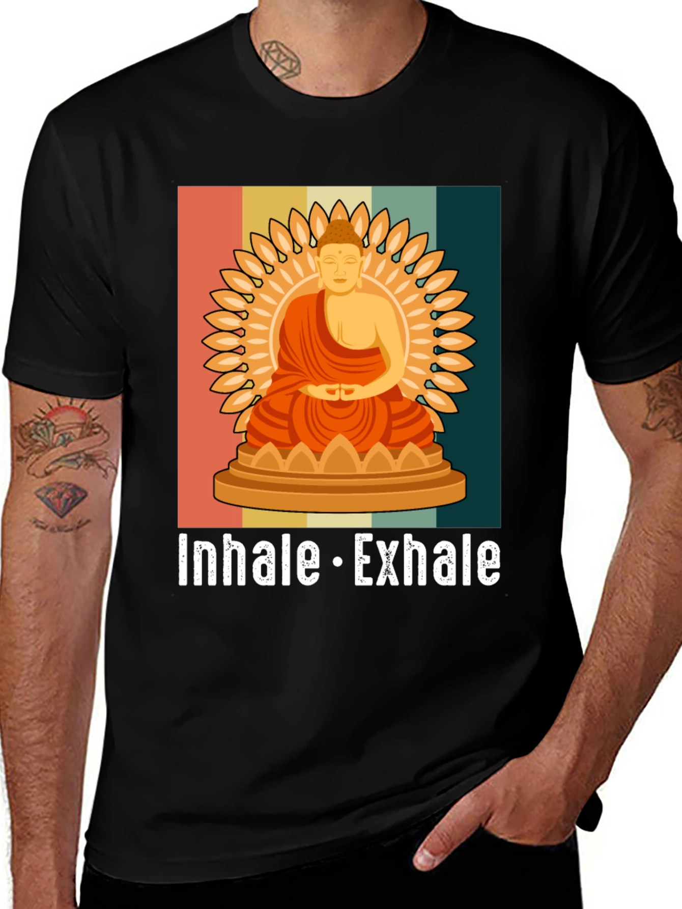 Inhale Exhale Buddha Graphic T-Shirt