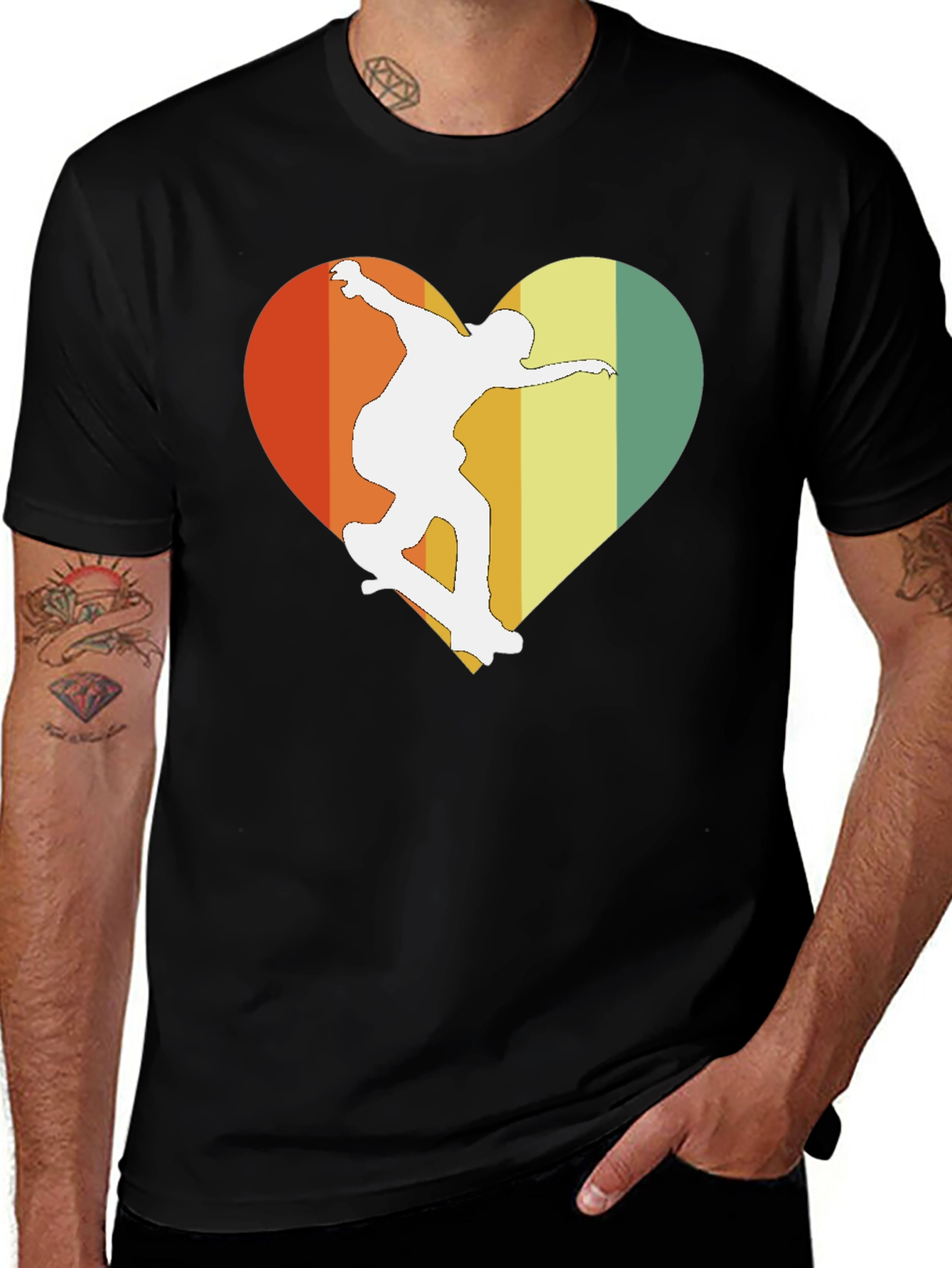 Variant 12 of Retro Skateboard Heart Graphic Tee - Cool Style