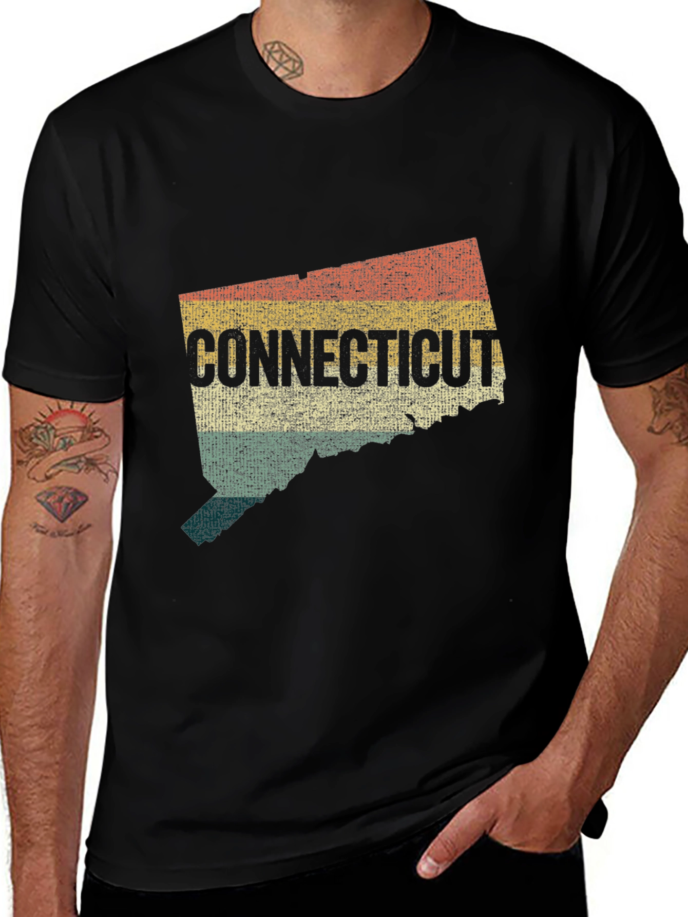 Variant 25 of Retro Connecticut State Map Graphic T-Shirt