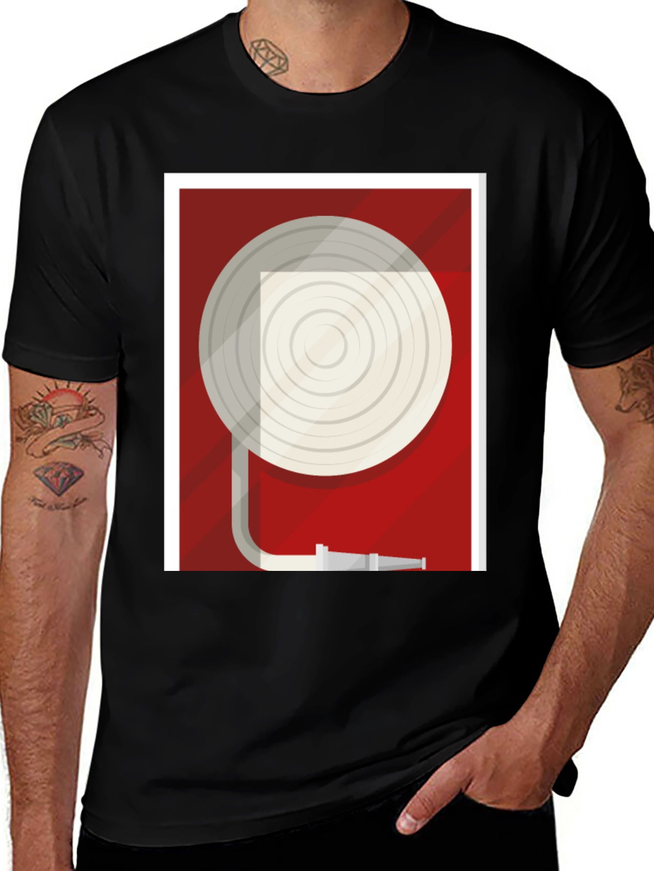 Variant 21 of Abstract Vinyl Record Graphic Tee - Modern Style