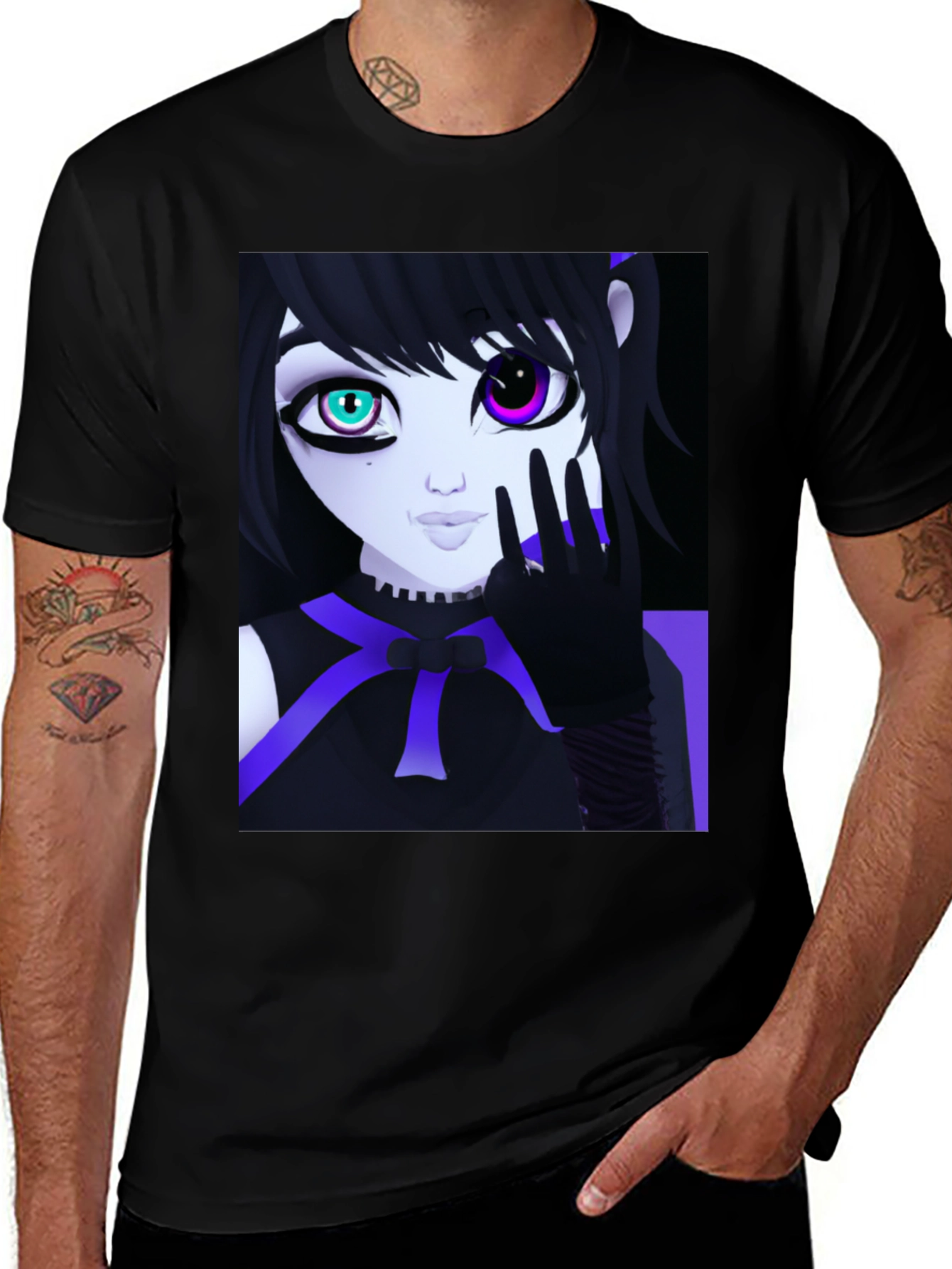 Variant 7 of Anime Girl Graphic Tee - Unique Eye Design
