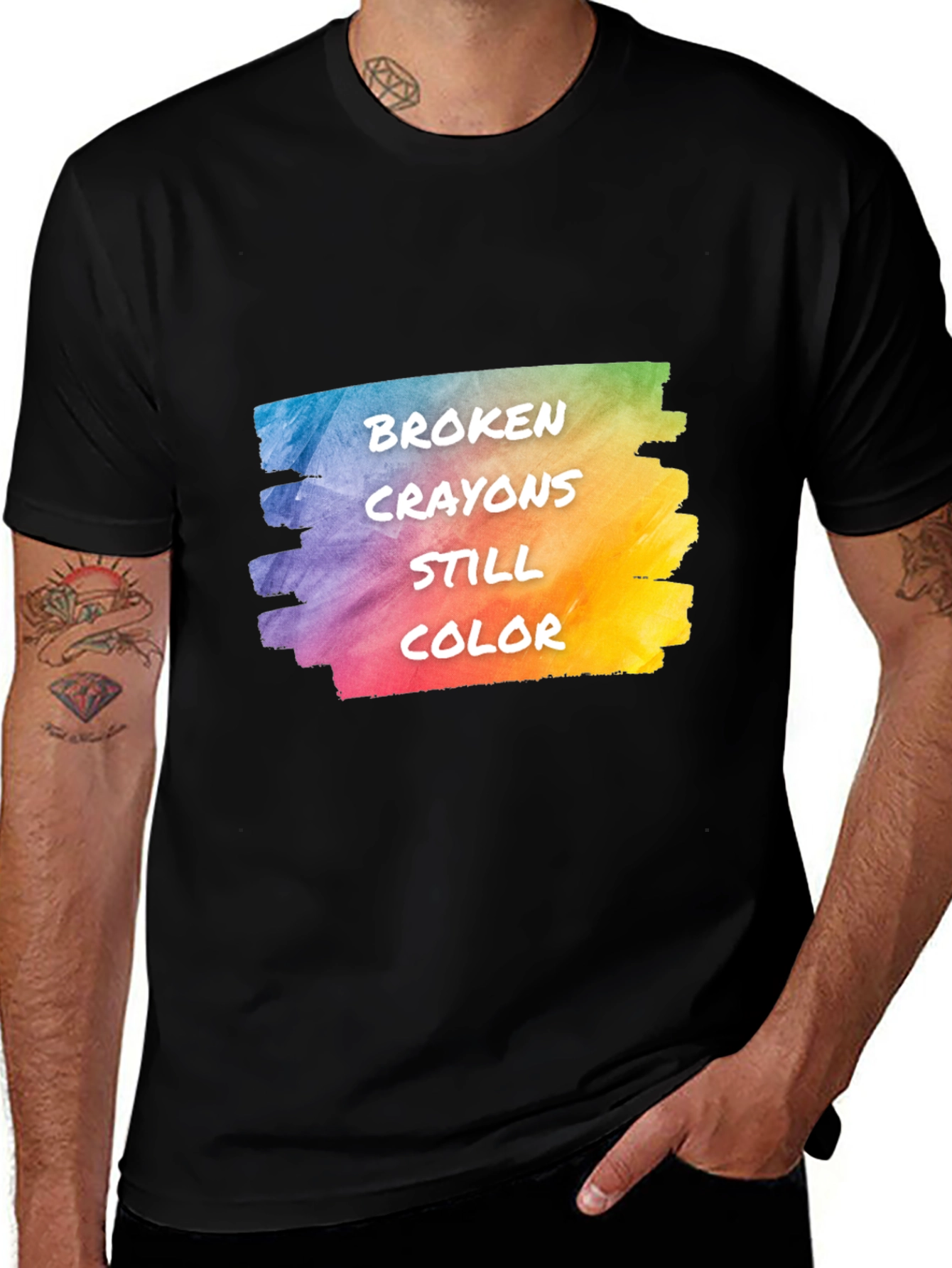 Variant 26 of Broken Crayons Still Color Graphic Tee
