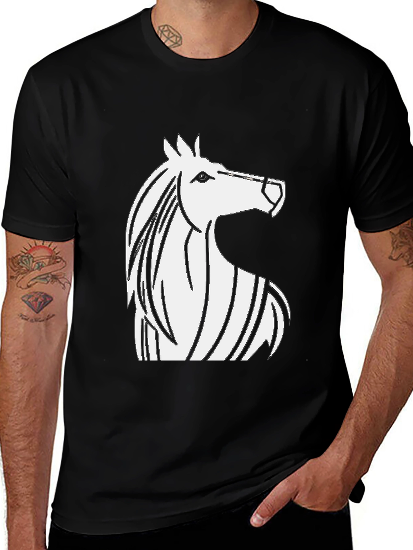 Variant 23 of Horse Graphic Black T-Shirt - Stylish Men's Tee