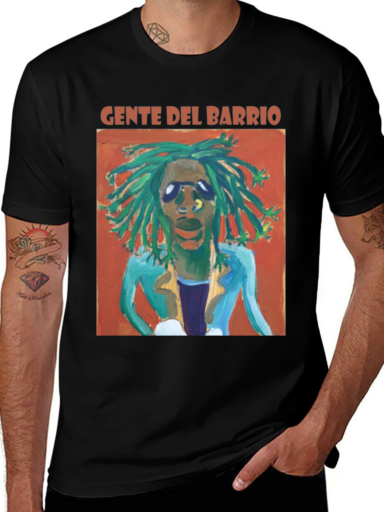 Variant 20 of Gente Del Barrio Graphic Tee - Cool Black T-Shirt