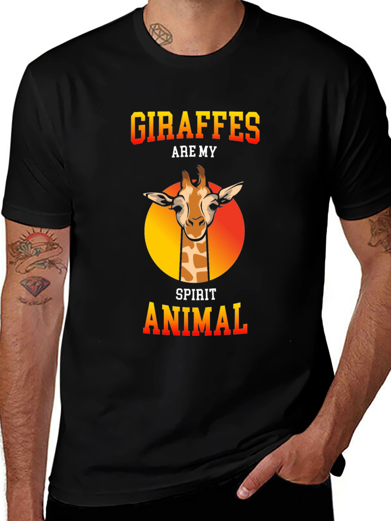 Variant 29 of Giraffe Spirit Animal Graphic T-Shirt