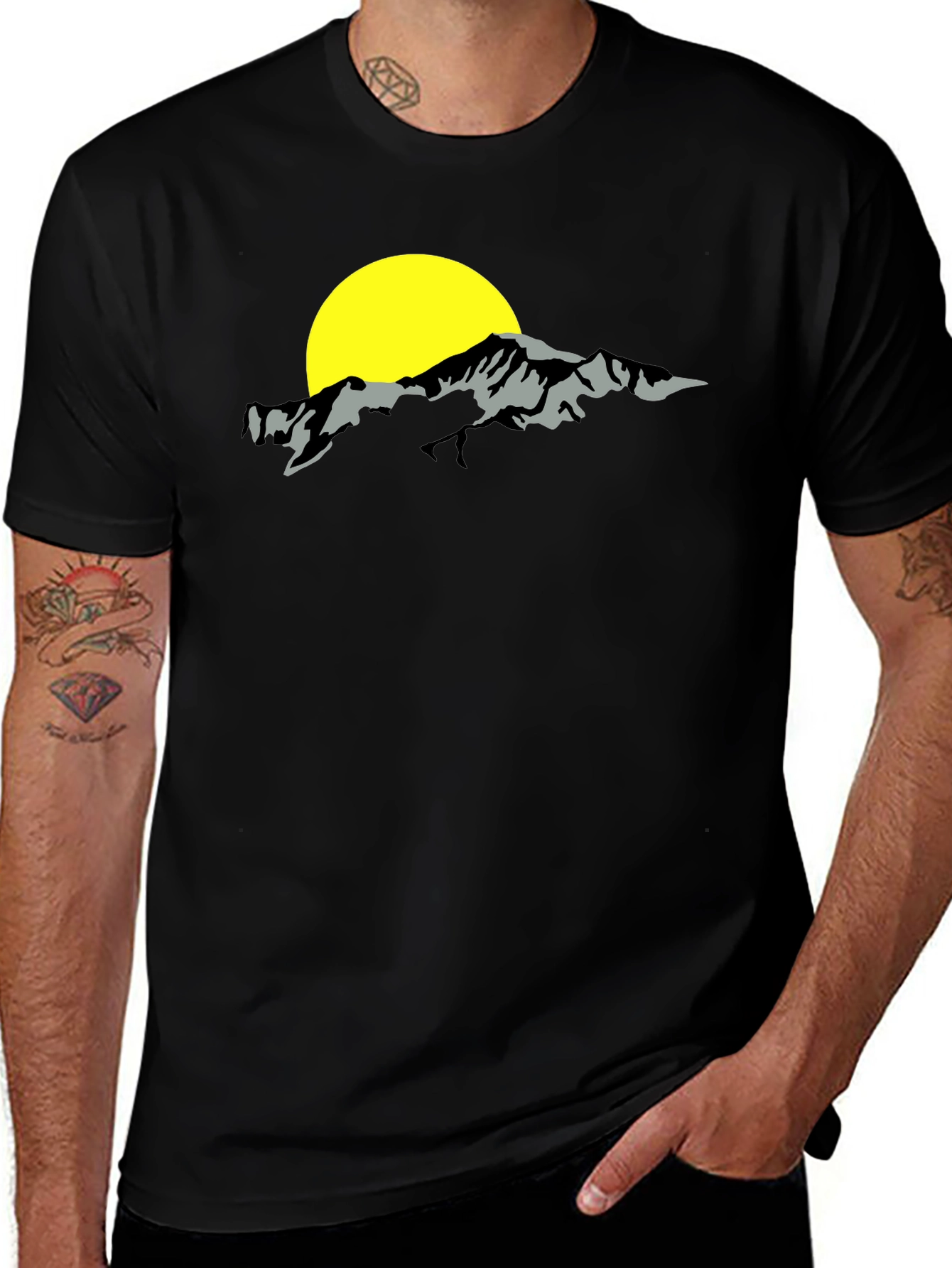 Variant 27 of Mountain & Sun Graphic Black T-Shirt