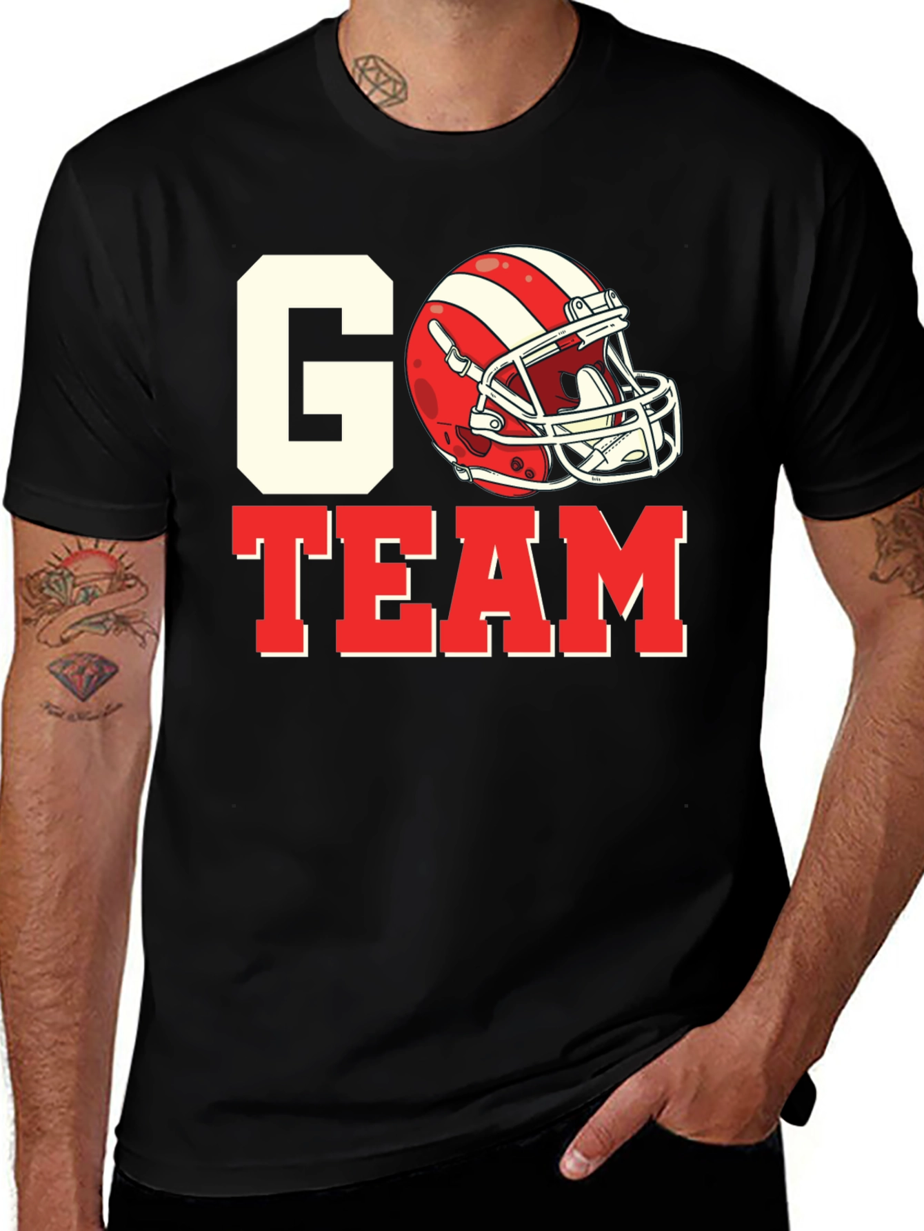 Variant 9 of Go Team Football Helmet Graphic T-Shirt