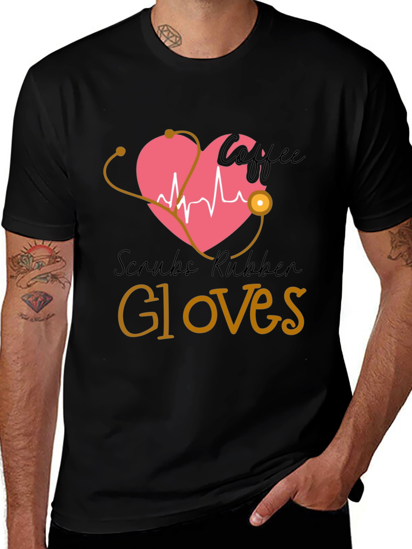 Variant 17 of Nurse Life T-Shirt - Coffee Scrubs Rubber Gloves