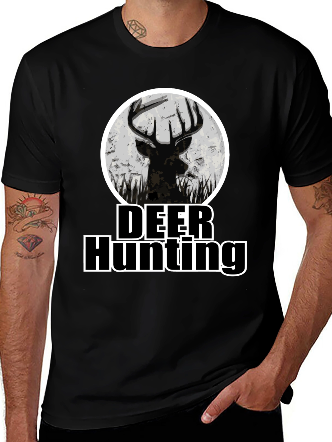 Deer Hunting Graphic Print T-Shirt