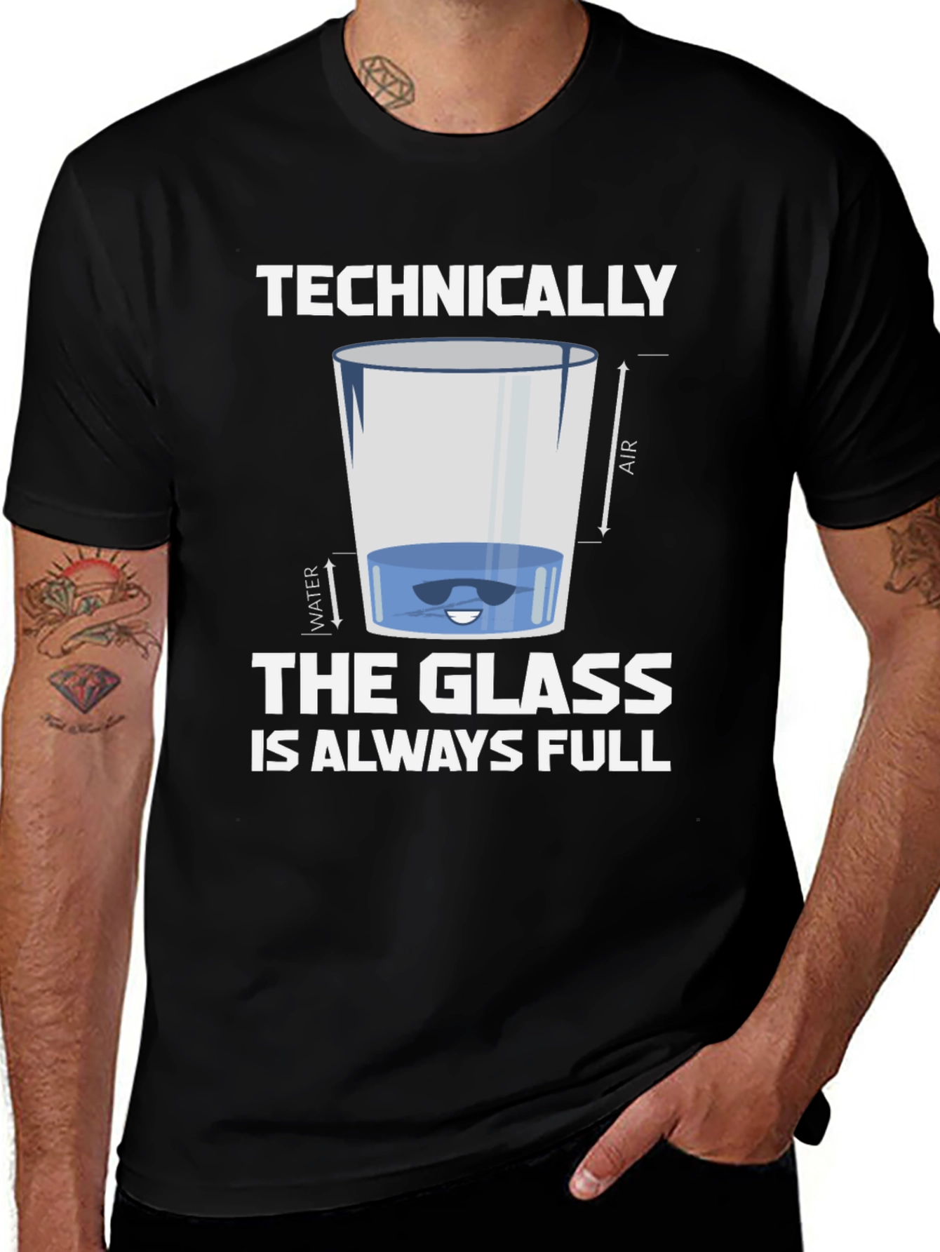 Variant 4 of Technically The Glass Is Always Full Graphic Tee