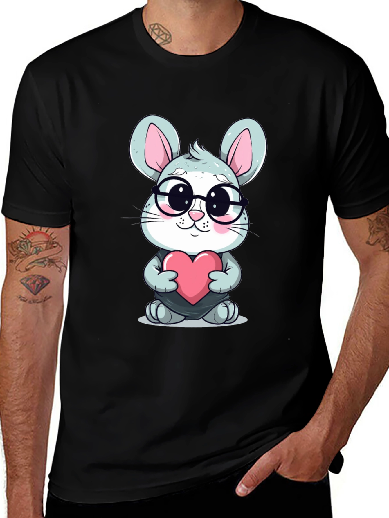 Variant 20 of Cute Bunny with Heart T-Shirt