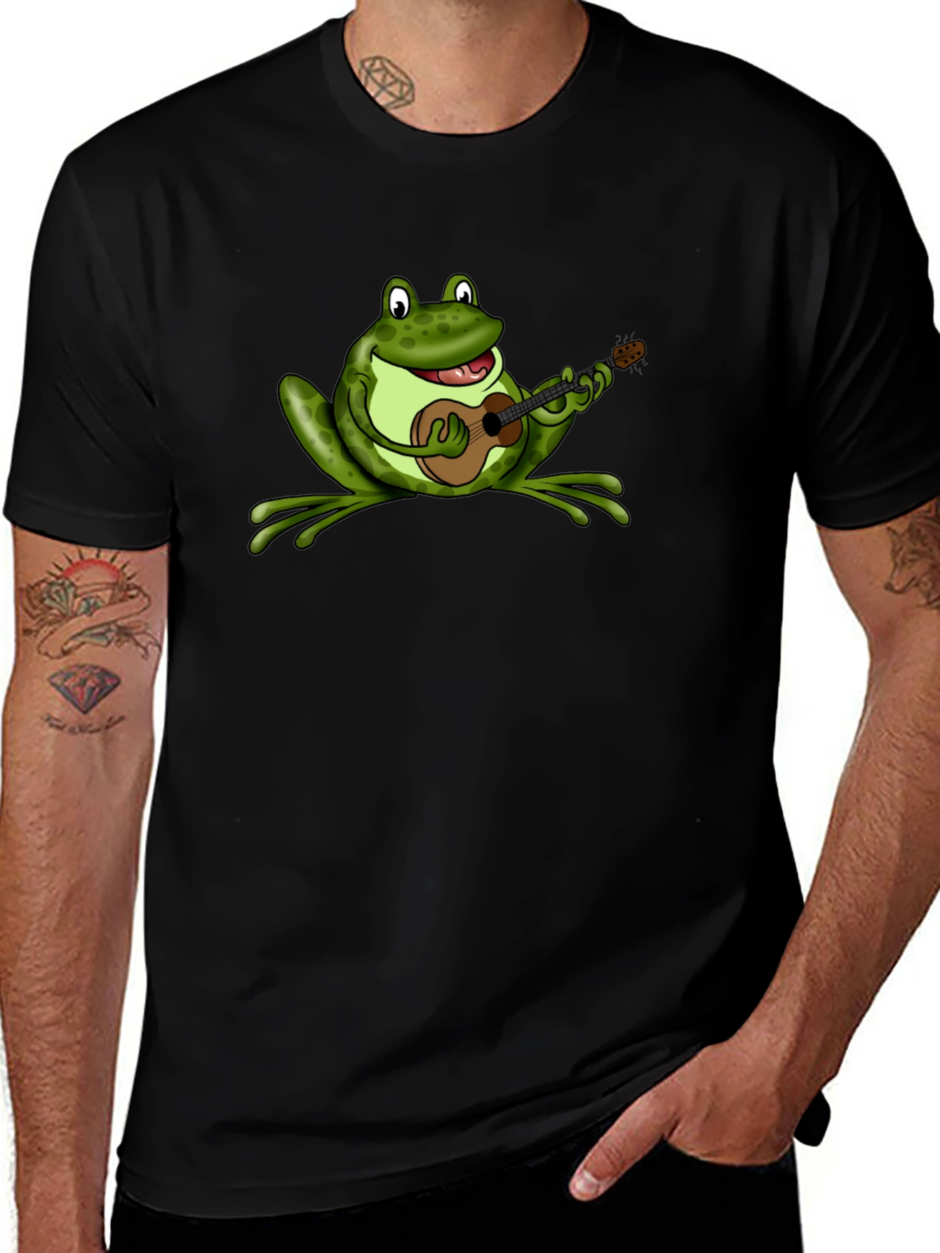 Variant 27 of Frog Playing Ukulele Graphic T-Shirt