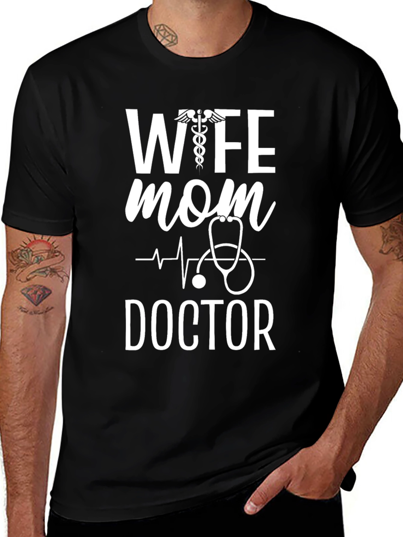 Variant 6 of Wife Mom Doctor T-Shirt - Medical Professional