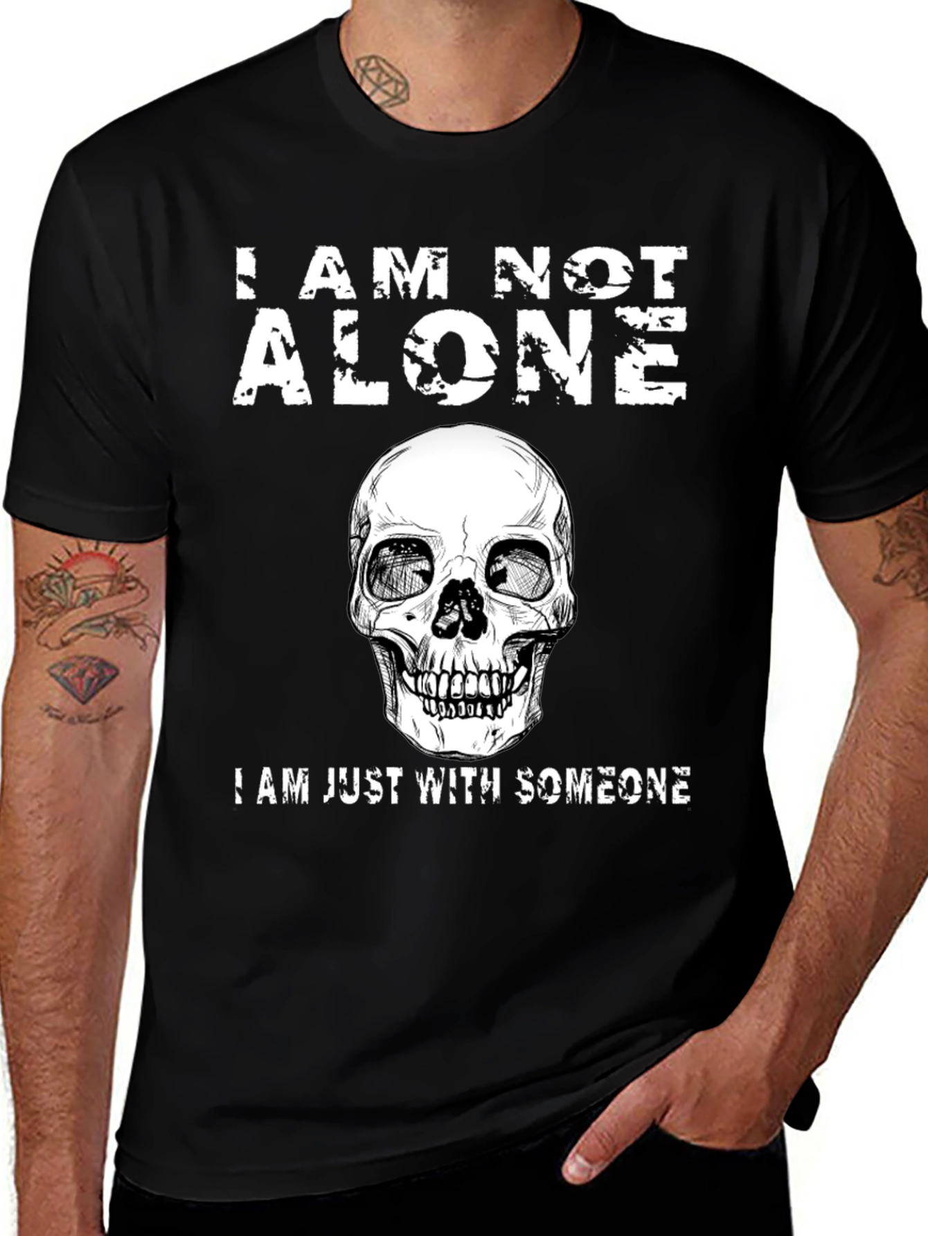 Variant 19 of I Am Not Alone Skull Graphic T-Shirt