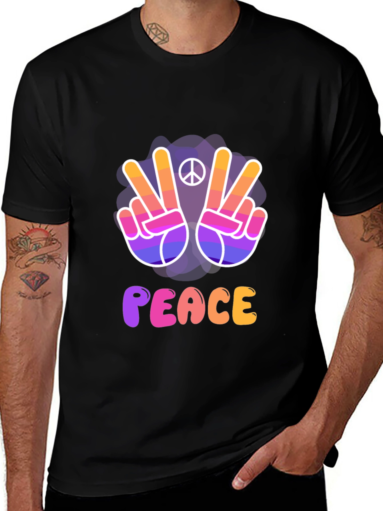 Variant 25 of Peace Sign T-Shirt - Vibrant Retro Style
