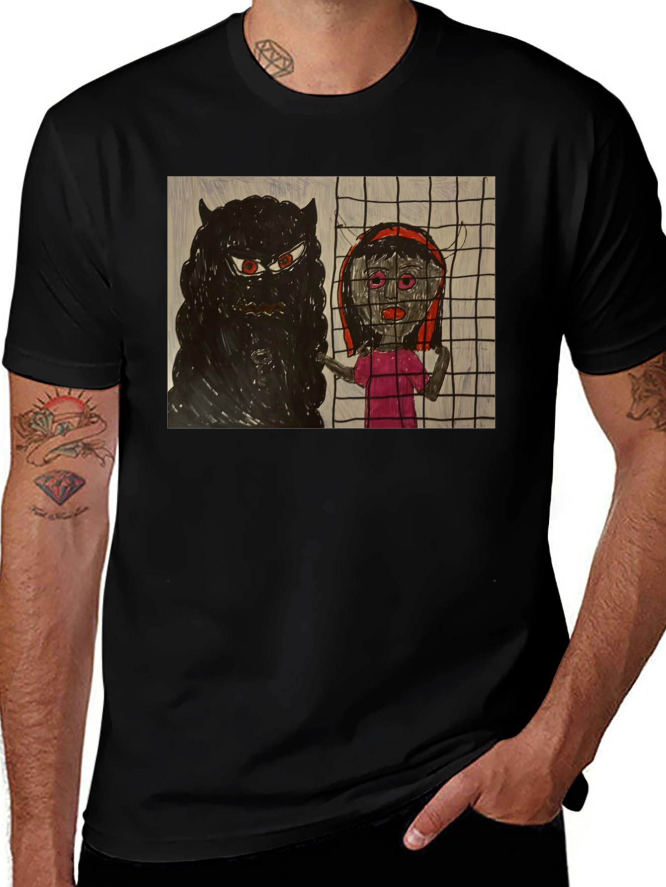Variant 17 of Monster & Girl Graphic T-Shirt - Unique Design