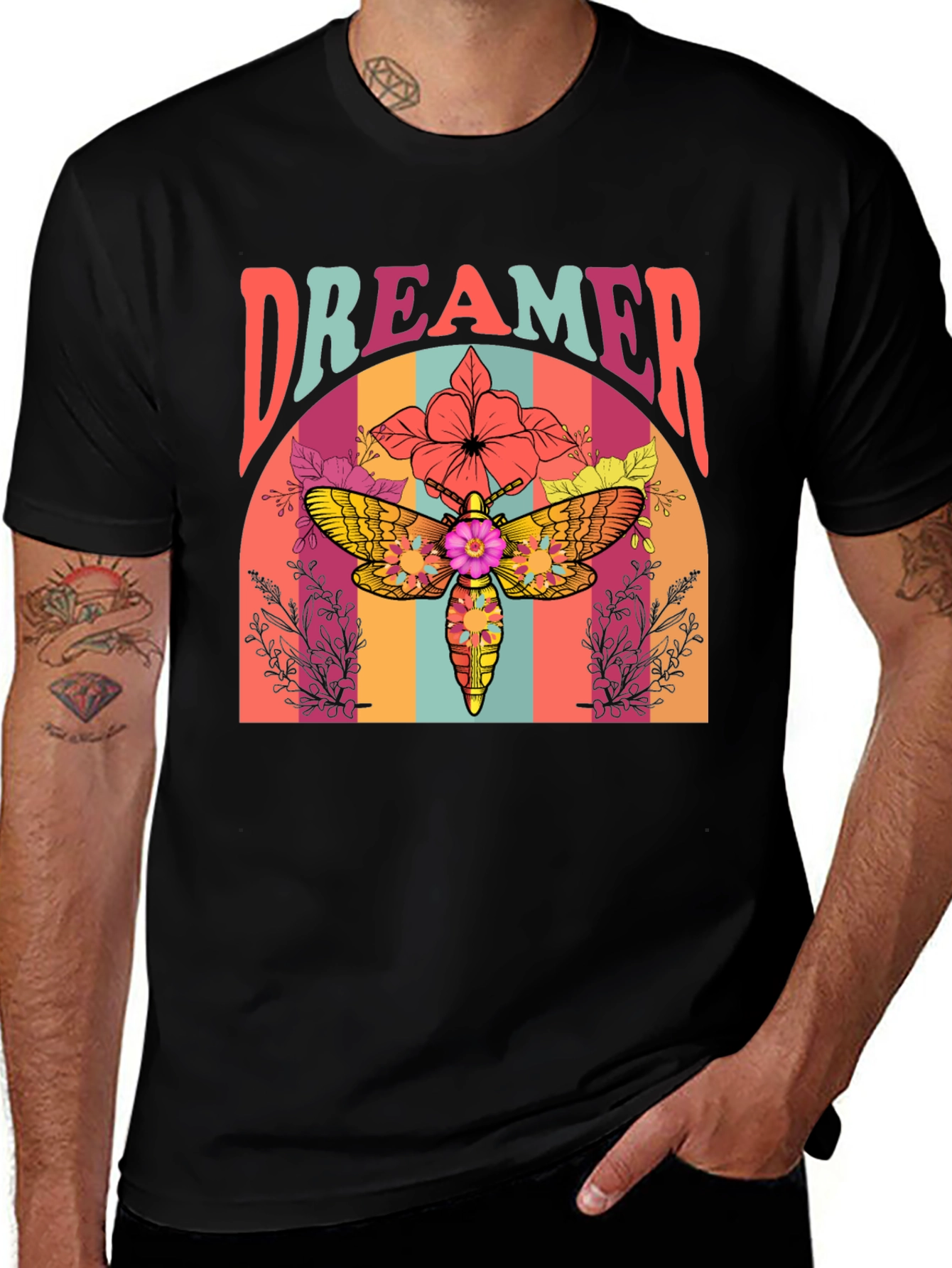 Variant 29 of Dreamer Moth Graphic T-Shirt - Retro Style
