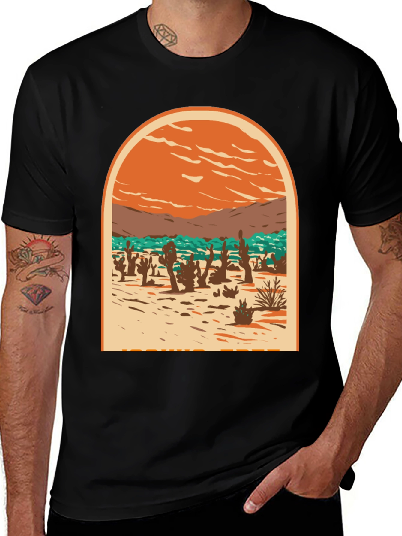 Variant 15 of Desert Scene Graphic Tee - Black