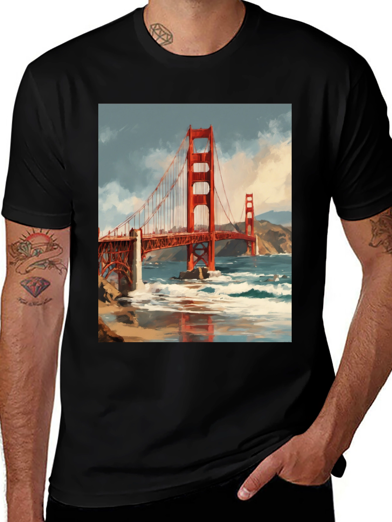 Golden Gate Bridge Graphic Tee - Black