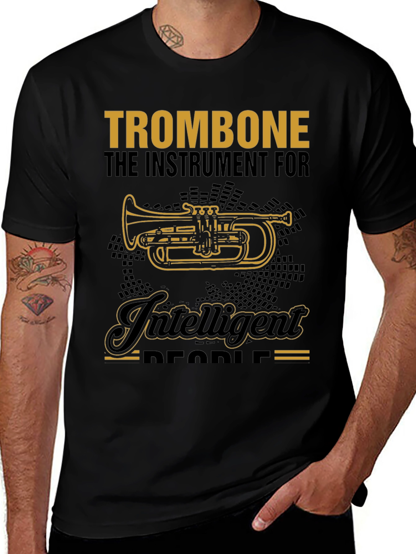 Variant 8 of Trombone Intelligent People T-Shirt - Music Lover Tee