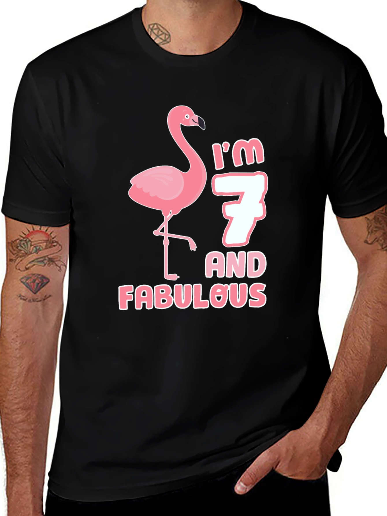 Variant 12 of I'm 7 and Fabulous Flamingo T-Shirt