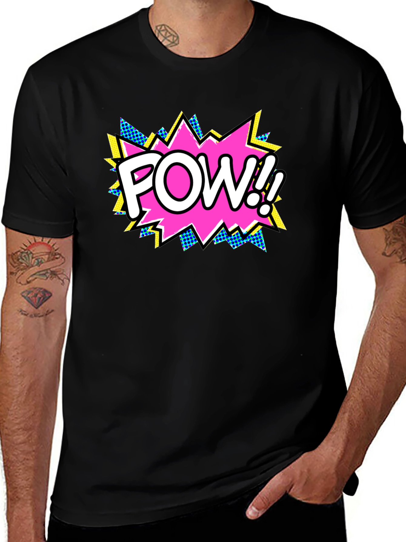 Variant 8 of Pow! Comic Book Style Black T-Shirt