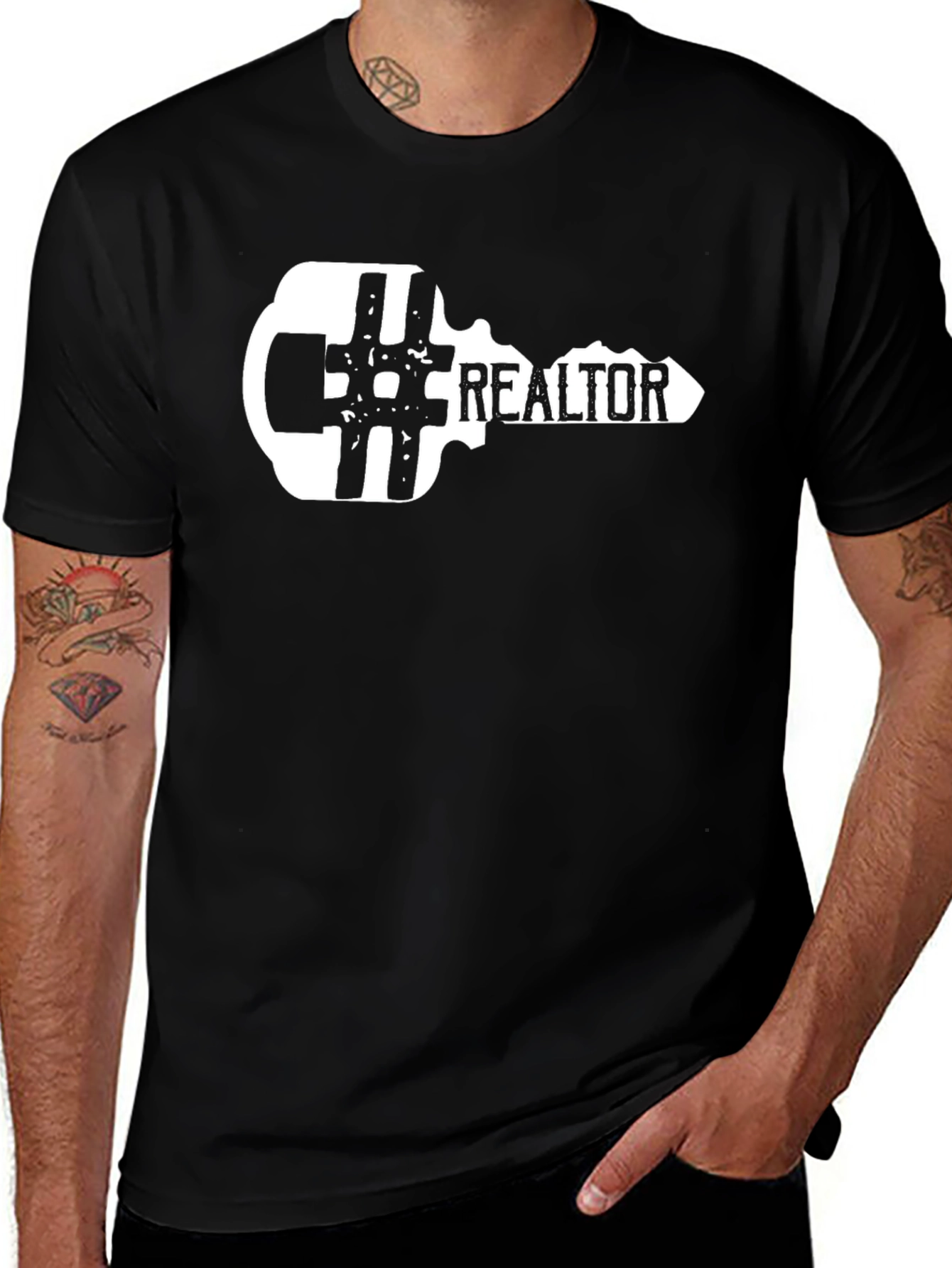 Realtor Key Graphic T-Shirt - Black