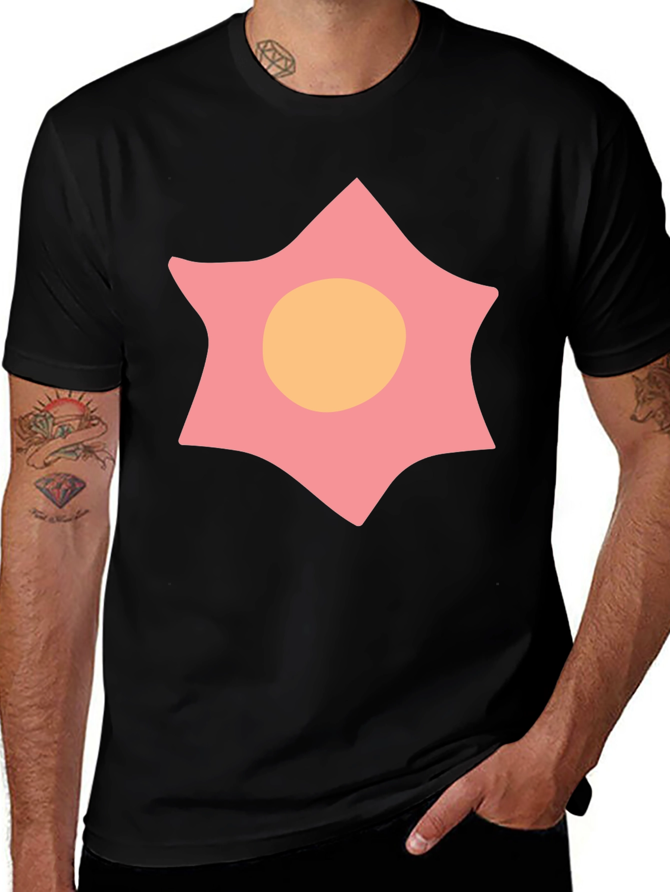 Variant 20 of Star Design Black T-Shirt