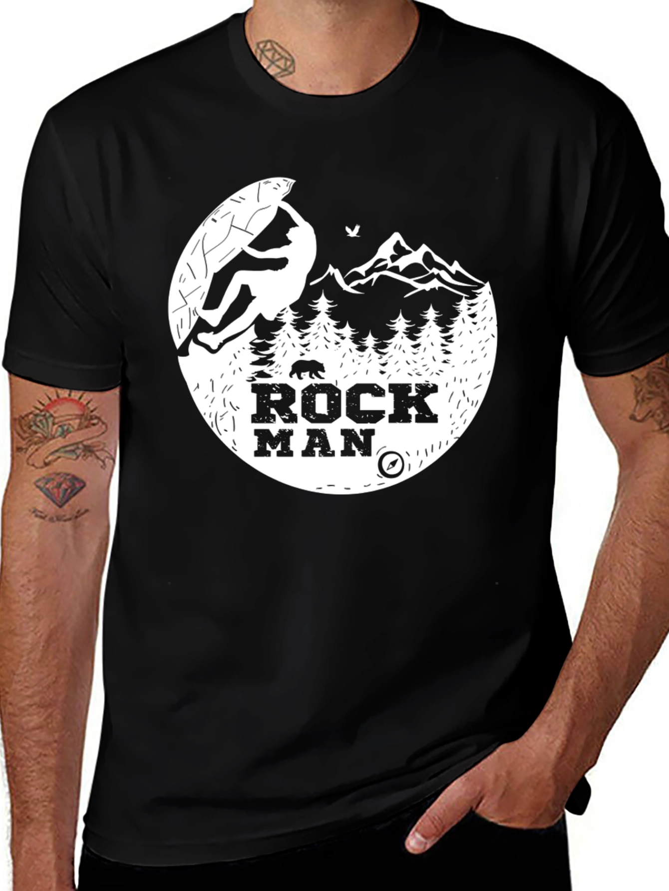 Variant 21 of Rock Man Climbing Adventure Tee - Black