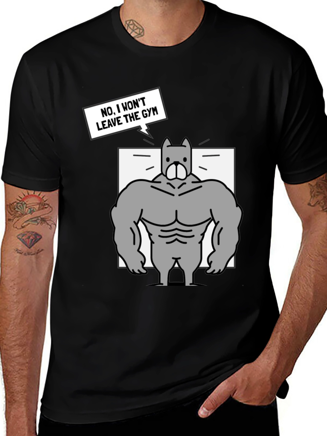 Variant 25 of Gym Dog Graphic T-Shirt - Funny Workout Tee