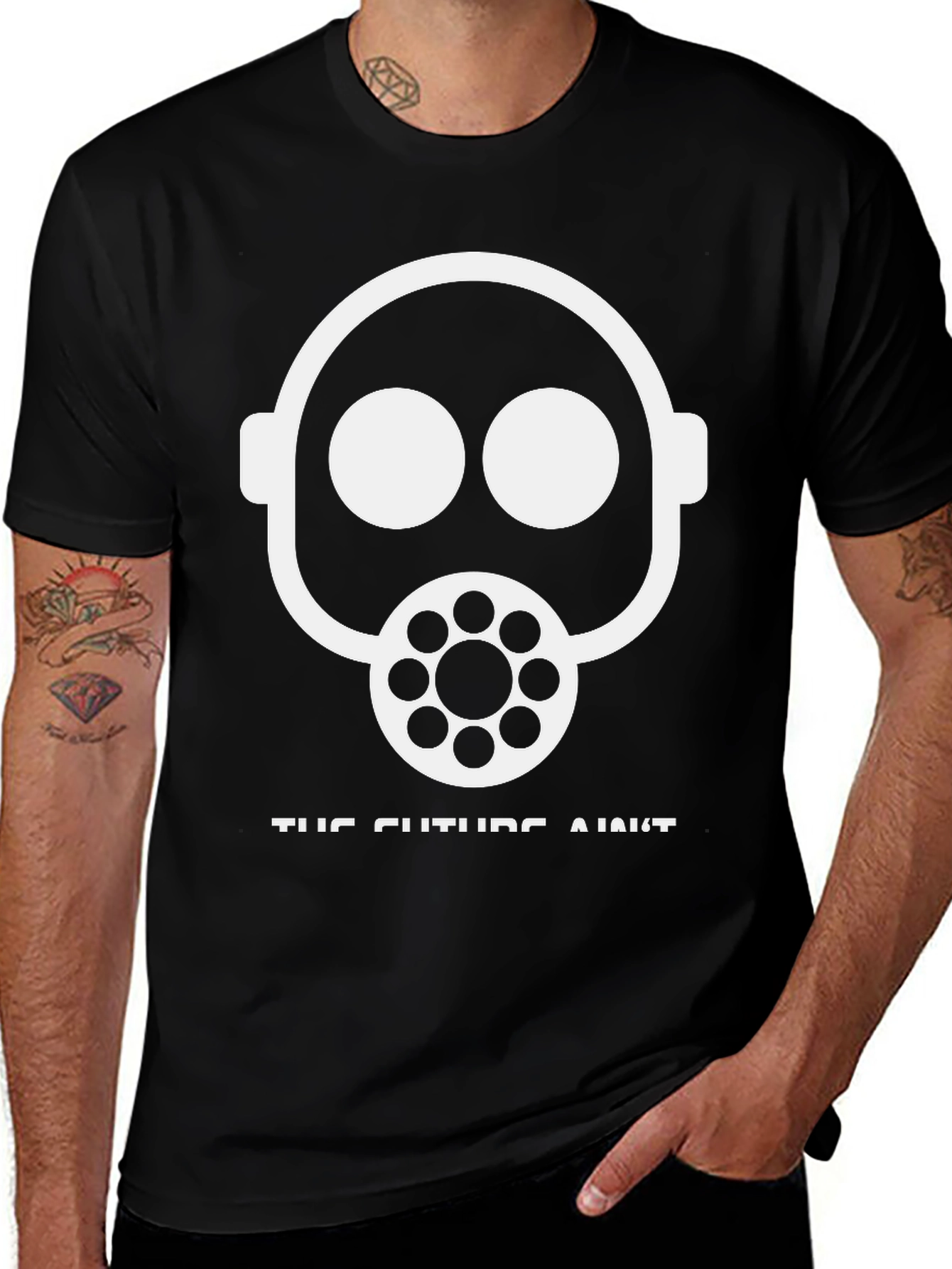 Variant 8 of Gas Mask Graphic Tee - Black T-Shirt