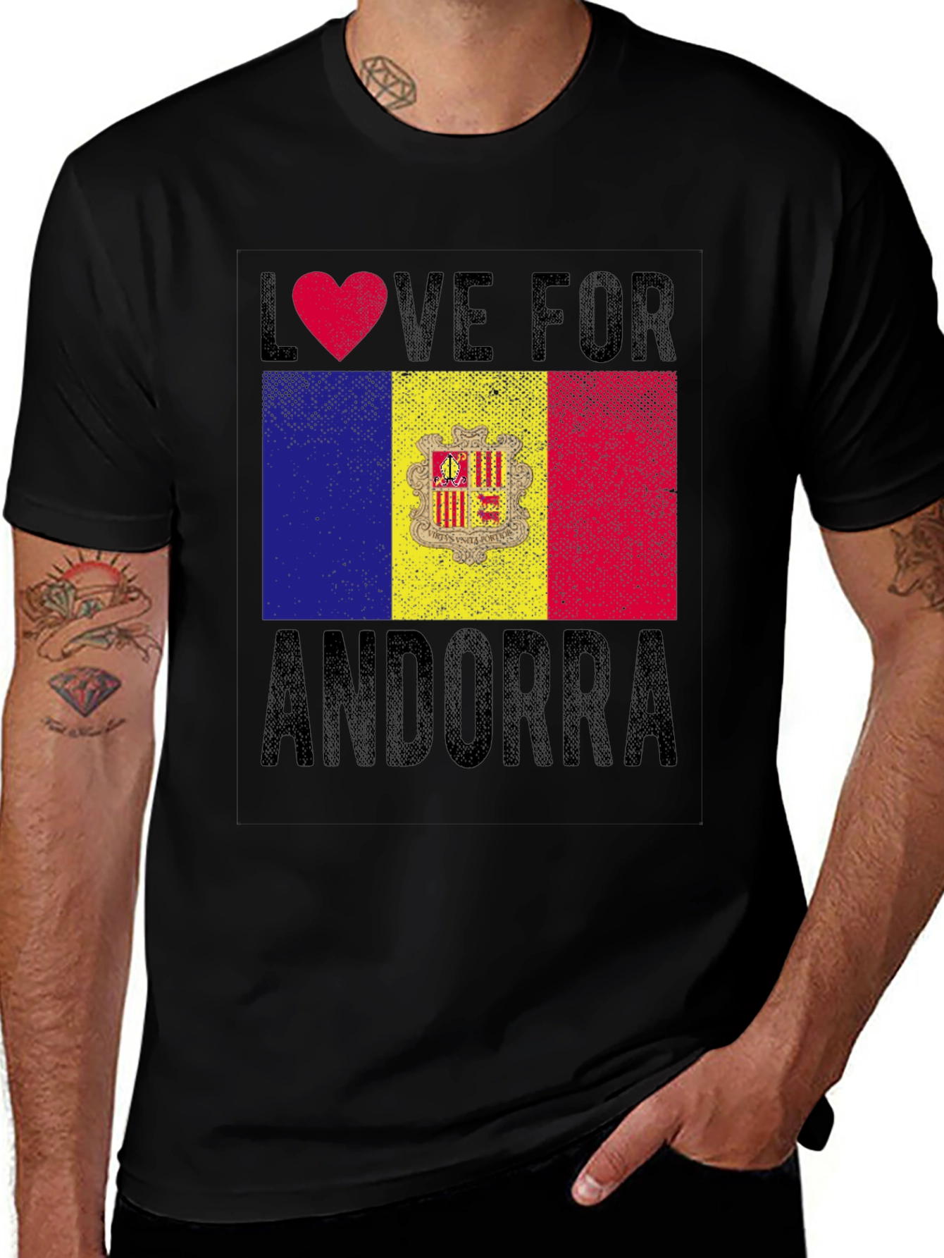 Andorra Flag Love T-Shirt
