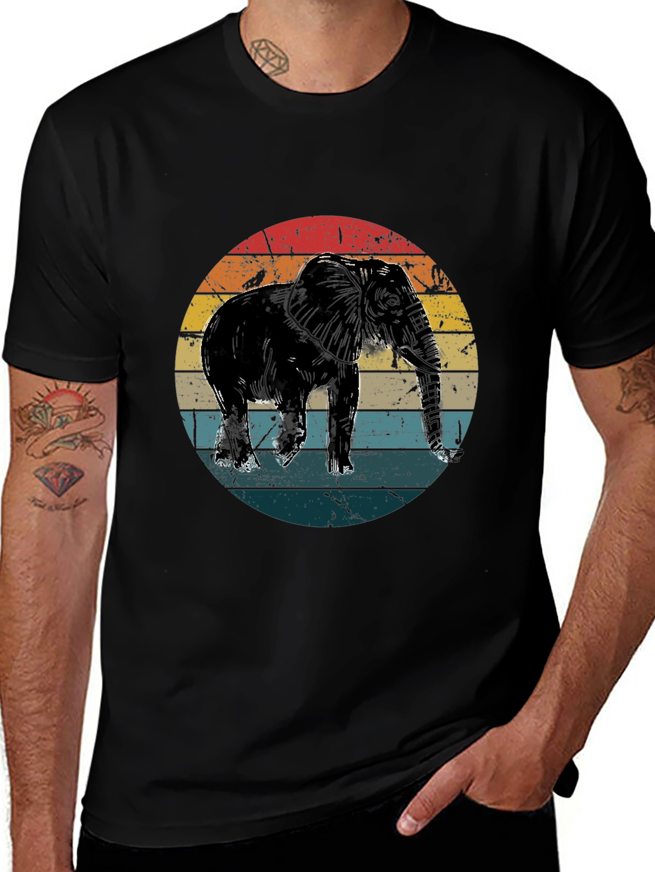 Variant 15 of Elephant Sunset Graphic T-Shirt