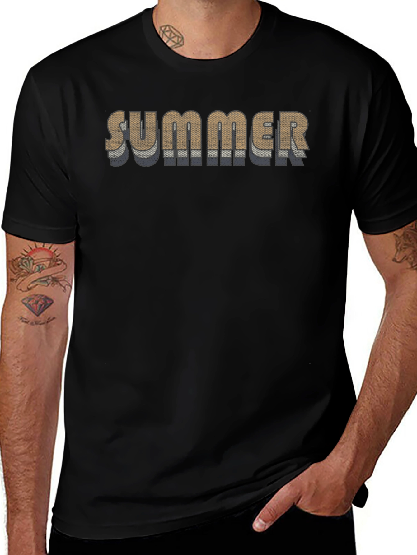 Variant 24 of Summer Graphic Print Black T-Shirt