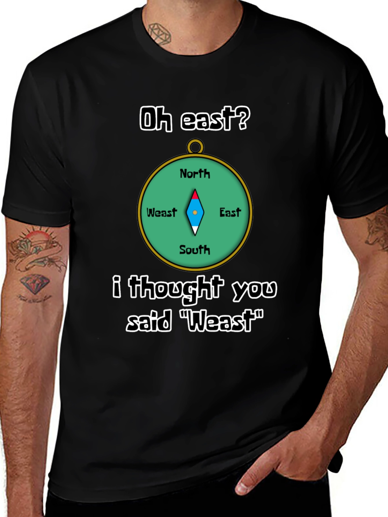 Variant 12 of Oh East? Weast Funny Graphic T-Shirt
