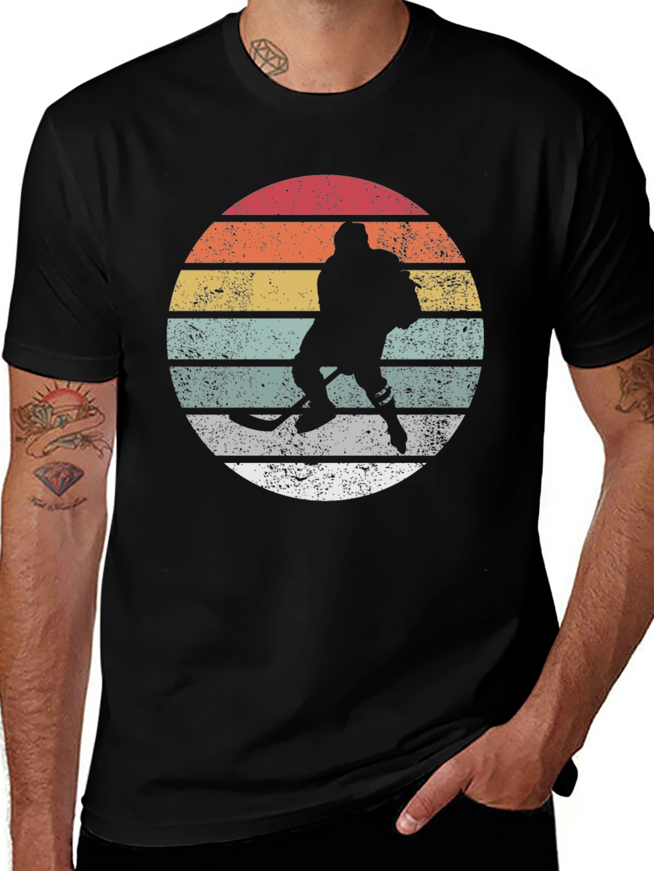 Variant 26 of Vintage Hockey Player T-Shirt