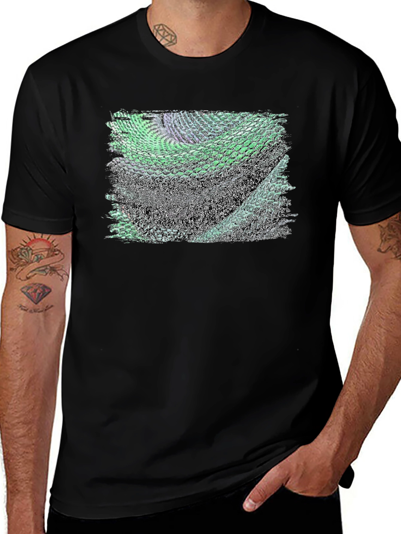 Variant 15 of Abstract Pattern Black T-Shirt