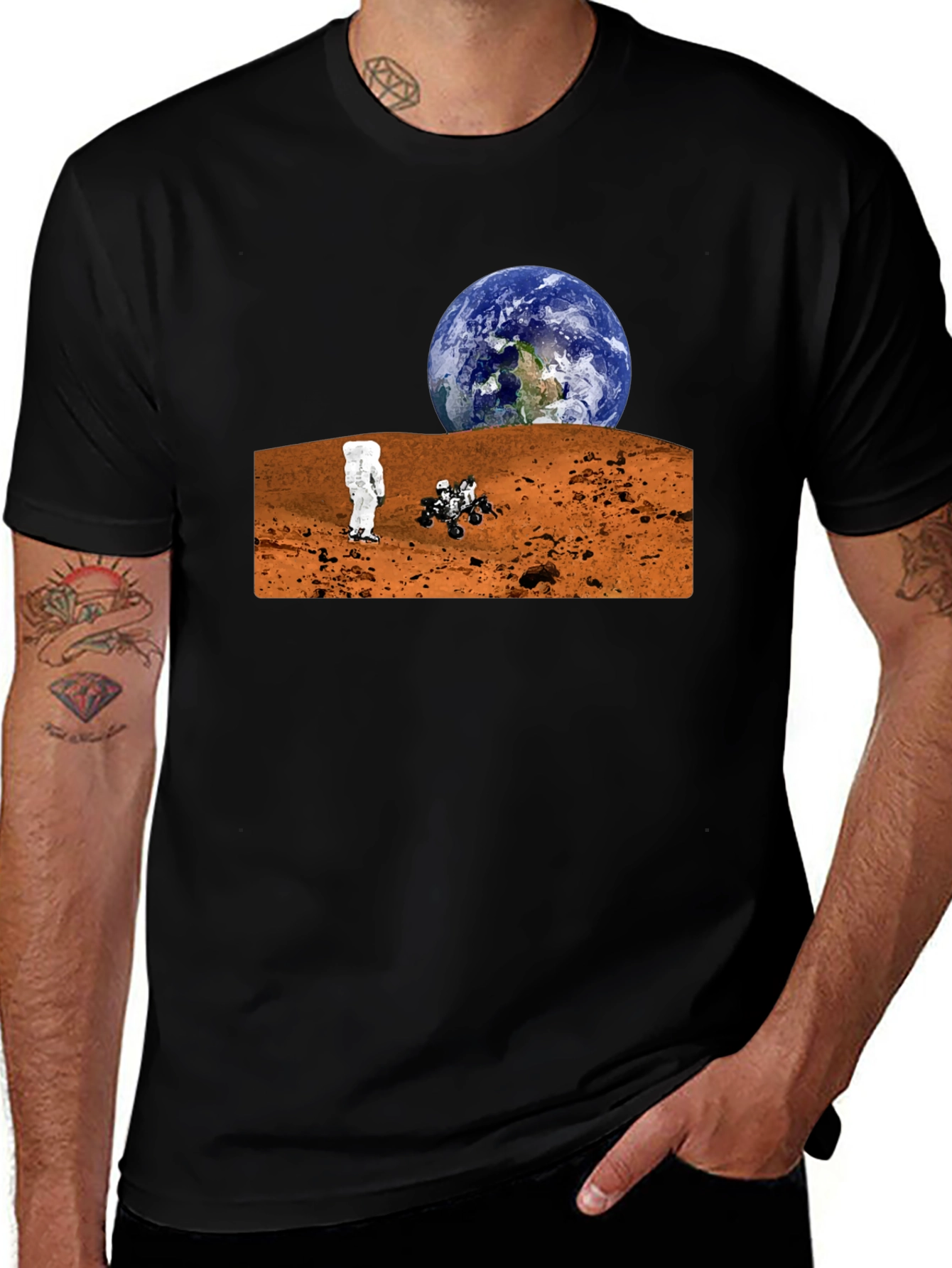 Mars Exploration T-Shirt - Earthrise Design