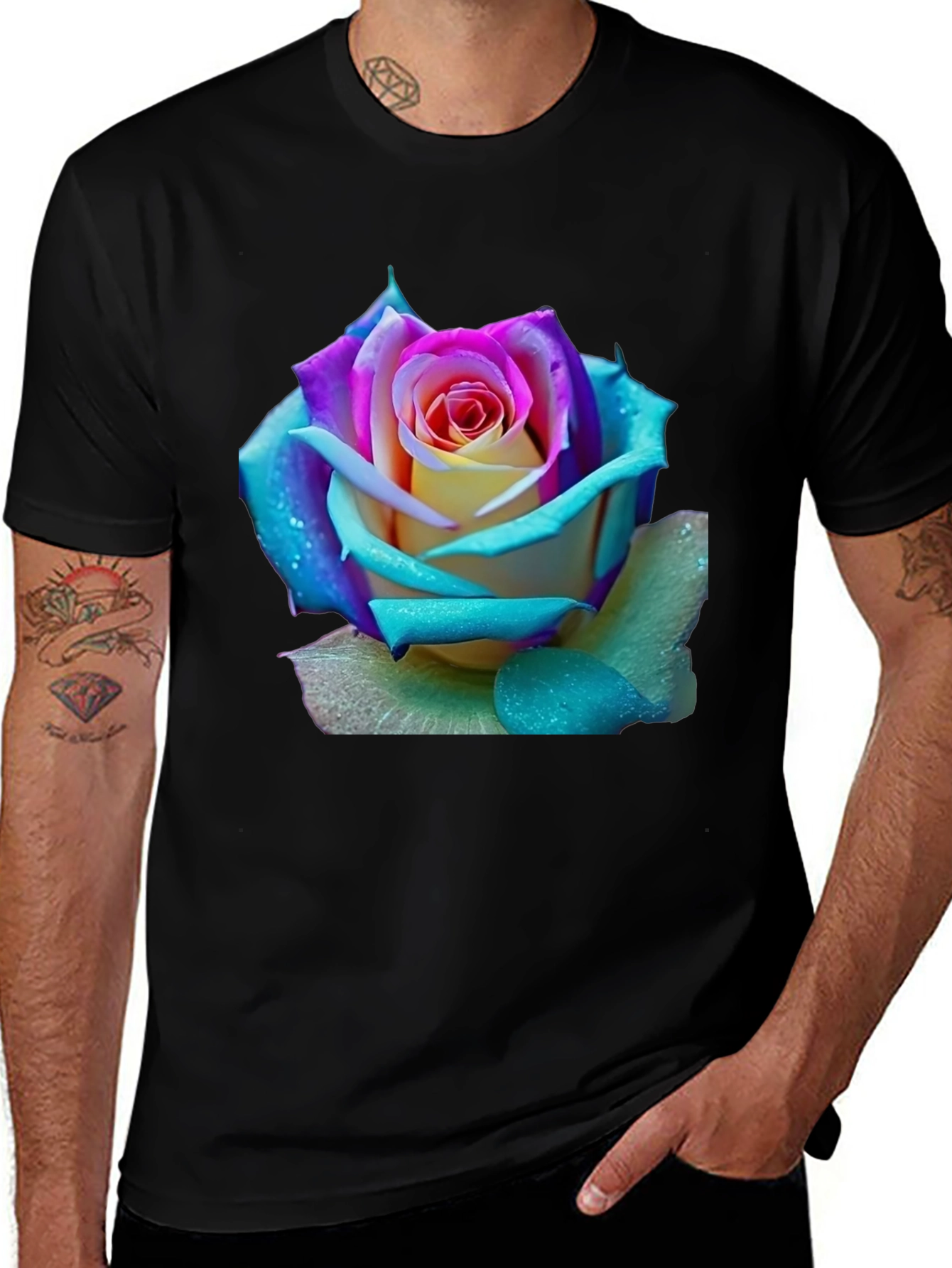 Variant 28 of Rose Graphic Tee - Vibrant Floral Design