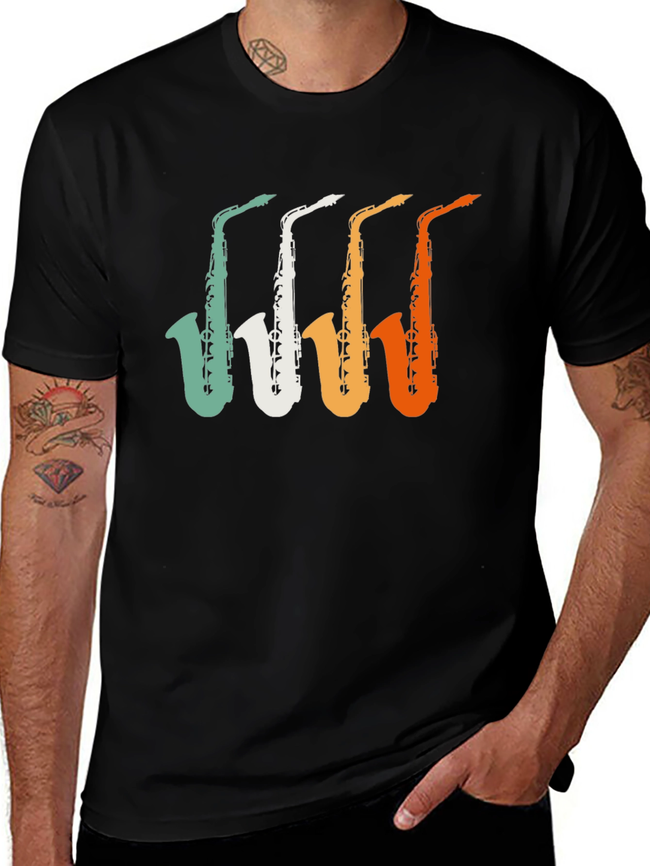 Variant 23 of Retro Saxophone Graphic Tee