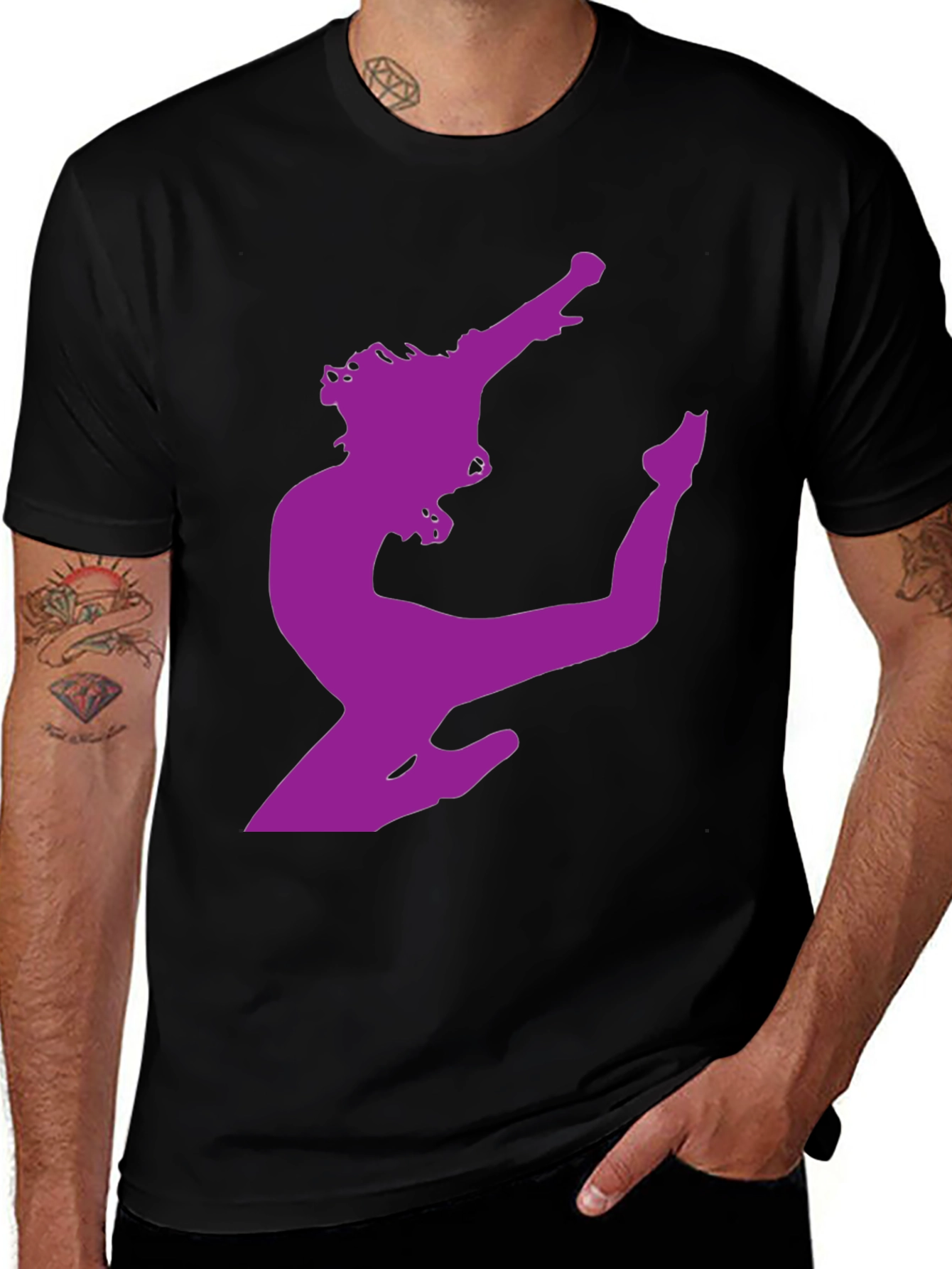 Variant 13 of Silhouette Dancer Graphic Tee - Black Cotton T-Shirt