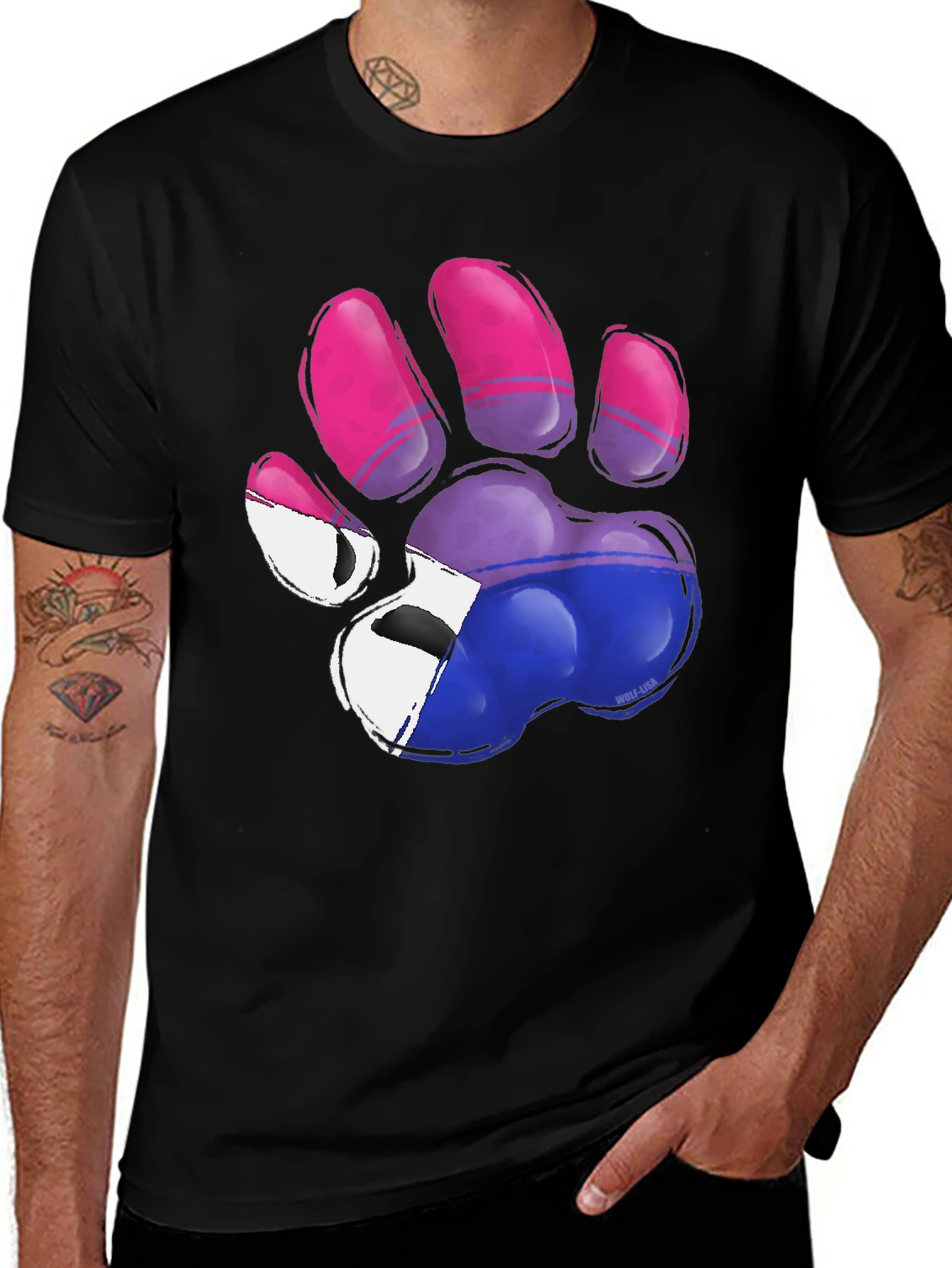 Bisexual Pride Paw Print T-Shirt