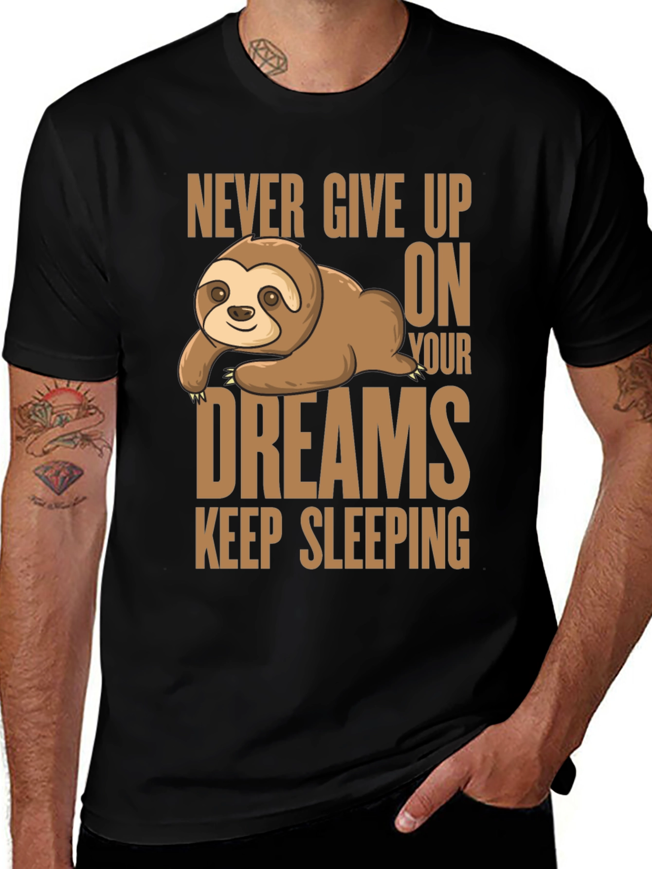 Variant 6 of Sloth Dreams T-Shirt: Never Give Up, Keep Sleeping