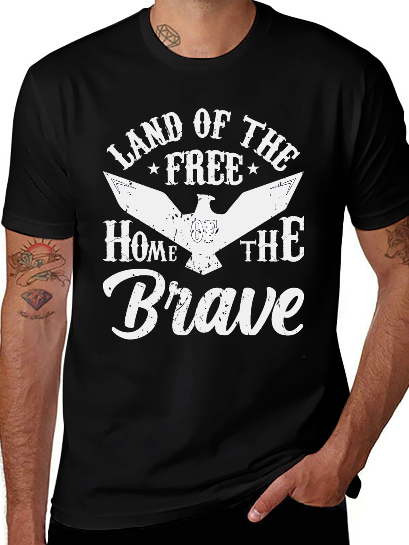 Variant 22 of Land of the Free Graphic Tee - Patriotic American Shirt