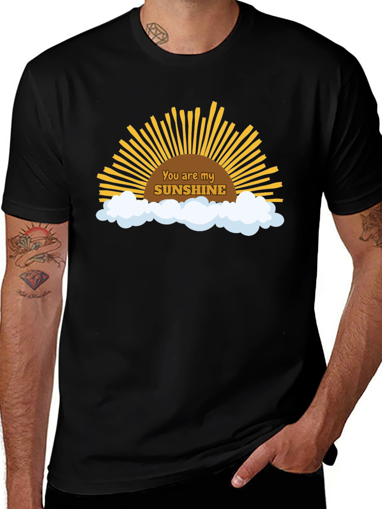 Variant 9 of You Are My Sunshine T-Shirt - Black Crew Neck
